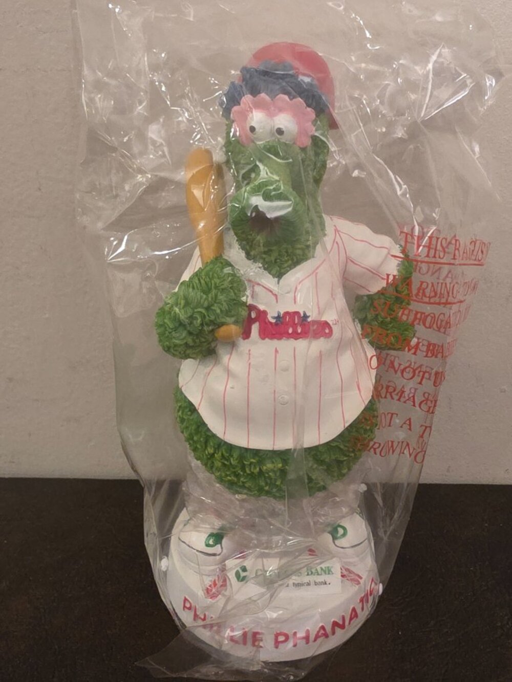 Phillie Phanatic Bobblehead Collectible with the Citizen Bank Logo (New/Open)
